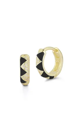 Zig Zag Huggie Hoop Earring